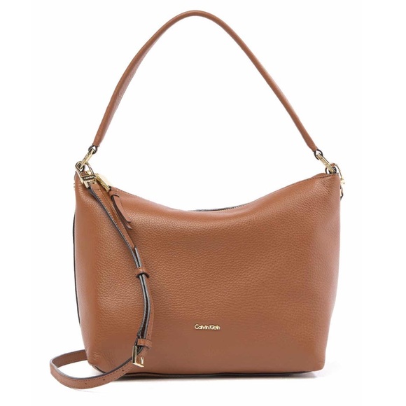 Calvin Klein Handbags - Calvin Klein brown Angelina Pebble Hobo bag